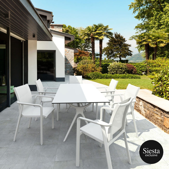 7 PIECE PATIO SETTING WITH PACIFIC ARMCHAIRS